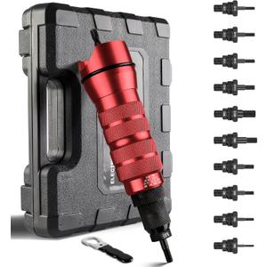 YUZES Rivet Nut Tool Drill Adapter Kit, Labor-Saving Rivet Nut Gun Cordless with 10 Mandrels and Carrying Case, Rivnut Tool Kit for Nutsert, Cars, Metalwork, Home Improvement, DIY - 10 Series