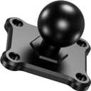 BRCOVAN 1'' Ball Mount Base with Aluminum Alloy 4-Hole AMPS Square Plate Compatible with RAM Mounts B Size 1 Inch Ball Double Socket Arm