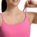 ECOPARTY Wirefree Padded Yoga Sports Bra for Women - Moisture Wicking Quick Dry Workout Crop Tank Camisole (Pink, XL)