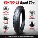 80/100-18 Street Tire for Scooter Moped, 54J Speed Rating