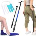 Sock Aids for Putting On Socks, Sock Assistant Device No Bending for Easy Dressing, Sock Helper Tool with Adjustable Extended Shoe Horn Long Handle, Back Scratcher for Seniors, Disabled, Pregnant (3pcs)