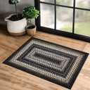 ROYHOME Small Area Rug 2x4 Indoor Non-Slip Entryway Mat Braided Print Area Rugs Boho Accent Rug Farmhouse Washable Rug Modern Geometric Carpet for Living Room Bedroom Kitchen, Black
