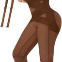 RDSIANE Capri Leggings for Women Tummy Control Shapewear Pants Thigh Slimmer Butt Lifting Leggings With Straps,3XL