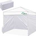 Instant Canopy Tent Sidewalls for 10x10 Pop Up Canopy 210D Waterproof,4 Piece Sidewalls, with Doors,White(4PCS Sidewalls Only, Canopy Tent NOT Included)