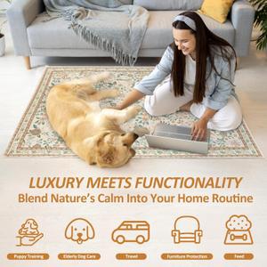 Washable Pee Pads for Dogs, 2 Pack Super Absorbent Reusable Puppy Pads with Colorful Flowers Patterns for Potty Training, Floor, Couch, Bed, and Crate,36"x 48"