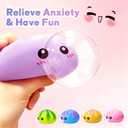 Colorful Yellow Squishy 2.0 Dumplings Mystery Box,New Dumplings 2.0 Squishys Blow Bubbles,Toy Dumpling Stress Balls Fidget Sensory Balls,Rainbow Dumpling,Cute Anxiety Relief Fidget