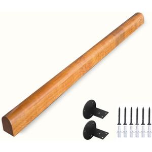 Wooden Handrails, 1-20ft Non-Slip Staircase Handrail, for Home Garden Corridor Lofts Kindergarten Guardrail Decking Railings, Wall Mounted Barrier-Free Staircase Grab Bar for Elderly (Size : 4ft)