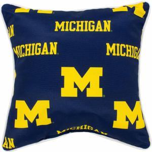 College Covers Outdoor Decorative Pillow Pillow, 16" X 16", Michigan Wolverines