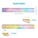 2 x 2pcs Flexible Rulers for School, 12 Inch/30 cm Bendable Ruler Soft Plastic Rulers Bulk Gradient Colored Flex Ruler with Centimeter and Inch Scales for Students Kids Classroom Office Home Supplies