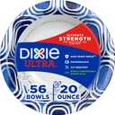 Dixie Ultra, Large Paper Bowls, 20 Oz, 56 Count, Microwave Safe, Compostable, Disposable Bowls Great For Breakfast, Lunch, And Dinner Meals