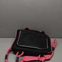 | TSA Airline Approved |Soft Sided Pet Carrier | Cat Carrier | Dog Carrier| Pets Up to 15 lbs | Leash & Luggage Strap | Black with Pink Handle
