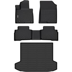 GINOWY-Floor Mats & Cargo Liner for Hyundai Tucson 2022-2025 2026(Only Hybrid), TPE All Weather 2024 Tucson Hybrid Car Mats, Non-Slip Trunk Mat Floor Liners, Waterproof Custom Fit Accessories-Black