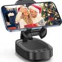 Cell Phone Stand with Wireless Bluetooth Speaker, Unique Gifts for Men/Women, Adjustable Phone Holder with 5 LED Light Modes, Anti-Slip Base HD Surround Sound, Phone Speaker Amplifier for iPhone/iPad (Black)