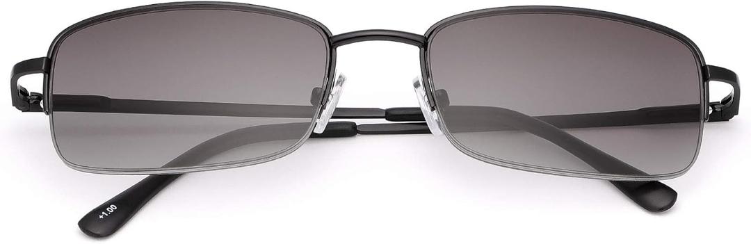 MIRYEA Full Lens Reading Glasses Spring Hinge UV400 Protection Sunglasses Blue Light Blocking Sun Readers for Men and Women