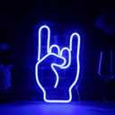 Rock on hand Neon Sign Rockin Hand Neon Light LED Neon Sign for Wall Dcor Dimmable Rock and Roll LED Neon Light for Bar Restaurant Music Concert Man Cave Wall Art 14"8.4"