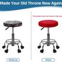 uxcell 4 Pack Stool Covers Round, 16-18 Inch Bar Stool Covers Washable Dustproof Slipcover Seat Cushion with Elastic for Bar Kitchen Living Room Decor, Blue Gray