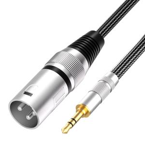 Tisino 3.5mm to XLR Cable Unbalanced Mini Jack 1/8 inch to XLR Male Adapter Microphone Cord - 3.3ft/1m