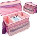 Sun3drucker Carrying Case for Toniebox 2/1,Carrying Travel Bag for Toniebox Starter Set and Tonie Figures, Toniebox 2 Audio Player Bundle Portable Storage Bag (Pink)