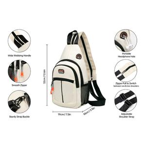 Long Keeper Sling Bag Backpack - Women Crossbody Shoulder Backpack Men Travel Hiking Sport Backpack Cross Body Casual Daypack (White)