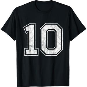 Brand: Big numbers, large varsity style number gifts Number 10 on The Back T-Shirt, L