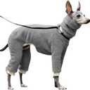 Esobo Fashion Winter Dog Warm Coat Jacket Four-Legged Neck Warm Pet Sweaters for Small Medium Large Dogs (Grey, XXL)