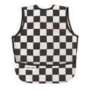 Tiny Twinkle Mess Proof Baby Bib - Waterproof & Lightweight Baby-Led Weaning Apron | 100% Recycled Polyester, Easy Clean & Machine Washable (Black Checkers, Small 6-24 Months)