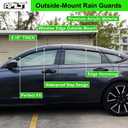 Outside-Mount Rain Guards Window Visors for 2023-2026 Honda Accord Full-Size Wind Vent Deflectors Car Accessories Dark Smoke 6-Piece Set with Thicker and Waterproof Steps