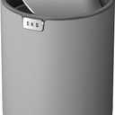 EKO Fandy 0.58 Gal/2.2L Mini Trash Can with Lid, Swing-Top Desktop Trash Can for Bathroom, Countertop, Vanity, Desk or Office, Small Garbage Bin (Grey)