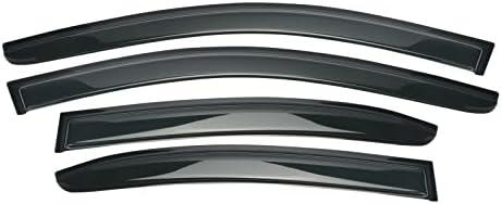 FEIDKS Tape-on Side Window Visors Deflector Rain Guards, 4pcs Set for 2011-2018 Volkswagen Jetta Out Channel Visor