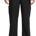 Cherokee Scrubs for Men Tapered Leg Cargo Scrub Pants with Zip Fly, 5 Pockets Elastic Waist 2-Way Stretch & Easy Care WW190 (Black, L)