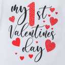 MOMMY'S NEW MAN Newborn Baby Girl My First Valentines Day Outfit Infant Long Sleeve Romper Heart Culottes Pant Set (3-6 Months, Pink)