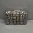 MeetXmas 100PCS Christmas Balls Ornaments, Champagne Shatterproof Hanging Xmas Tree Decorations