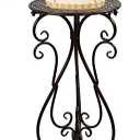 NAKUPE Metal Plant Stand Indoor Outdoor, Heavy Duty Flower Pot Stands 22.5 Inch Tall, Single Plants Pedestal Table for Planter Patio Farmhouse Garden Porch, Brown(1 Pack)