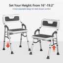 Foldable Shower Chair for Inside Shower with Arms and Back, Shower Chair for Elderly and Disabled with Adjustable Height,Folding Bath Chairs for Seniors,Quick-Assembly & Comfortable