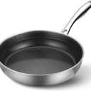 PekGema Hybird Nonstick Frying Pan 10 inch, Stainless Steel Skillet, Oven-Safe 500F, Compatible with All Cooktops,PFOA PFAS FREE Cookware.Stay-Cool Handle,Dishwasher-Friendly,Ceramic Cookware