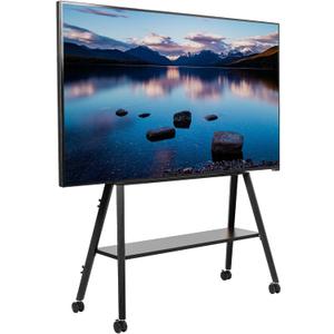 VIVO Rolling Artistic Easel 49 to 75 inch LED LCD Screen Mobile Studio TV Display Stand, Wood Accessory Shelf, Adjustable TV Mount with 4 Legs, Black, STAND-TV75RB VIVO Rolling Artistic Easel 49 to 75 inch LED LCD Screen Mobile Studio TV Display Stand, Wood Accessory Shelf, Adjustable TV Mount with 4 Legs, Black, STAND-TV75RB