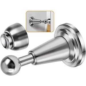 Door Stopper, Magnetic Door Stop, Soft-Catch Magnetic Door Catch, Door Hold Open, Stainless Steel, Brushed Satin Nickel Chrome, Hold Your Door Open Softly, Wall Mount, 1 Pack