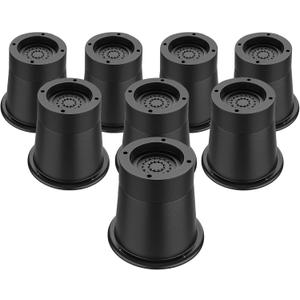 ANNKUT Round Bed Risers - 3 inch Heavy Duty, Elevation in Heights 2 or 3 Inch Circle Furniture Lifts for Chair, Table & Desk Legs (Pack of 8, Black)