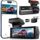 Dash Cams Front and Rear, NQJ 4K+2K Dual Dash Camera for Cars w 64GB Card, 5GHz Wi-Fi & App, G-Sensor, 3.2 Screen, 24H Parking Mode, 170Wide Angle, Night Vision