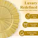 Premium Gold Charger Plates 105 Pcs 13" Heavy-Duty Reusable/Disposable Plastic Dinner Chargers, Irregular Rim Wedding Reception Birthday Party Fine Dining Banquet Table Decor