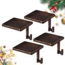 Christmas Stocking Holders for Mantle Set of 4, Mantle Stocking Hangers Hanging Hooks, Stocking Hanger Base, Stocking Holder Hooks for Fireplace Tabletop Shelf Christmas Decoration (Copper Red)