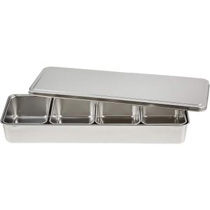 Endo Shoji TKG AYK11004 Seasoning Condiment Container, Length 17.1 x 5.7 x 2.4 inches (435 x 145 x 60 mm), Storage Container, Various Uses, Made of Rust Resistant Stainless Steel, Hygienic, Commercial