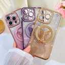 BITOBE Designed for iPhone 16 Pro Max, Cute 3D Butterfly Case Slim Plating Glitter Bling Luxury Rhinestone Cover with Kickstand for Women Girls Protective Camera Protection Bumper 6.9" Gold