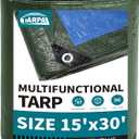 TARPAL 15x30 Feet Green Tarp Waterproof Multipurpose Protective Cover All Purpose Outdoor Poly Tarps Cover for Swimming Pool, Boat, car, Camping, firewood,Outdoor Furniture, Roof Waterproofing