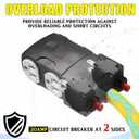 220 to 110 Adapter Compatible with NEMA 10-50P to 4X 5-20R/15R with 20 Amp Circuit Breaker, 220/250V Electrical Stove/Range/Oven Male Plug Gas 110/125V Power Convert Adapter (1.8 ft)