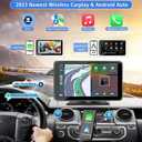 Portable Wireless with Apple CarPlay and Android Auto Screen for Car, 7" HD Touch Screen Car Stereo with Mirror Link, Bluetooth 5.2, Backup Camera, AUX,FM Transmitter for All Vehicle