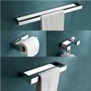 TNOMS 4-Pieces Bathroom Hardware Set, Polished Chrome Towel Bar Set, Wall Mounted Stainless Steel Bathroom Hardware Accessories Set, 23.6 inch