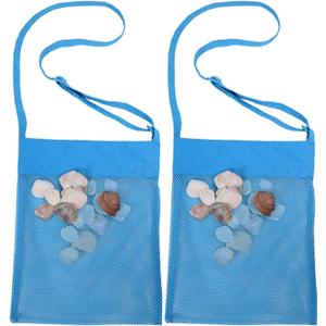 Sand Away Beach Treasures Seashell Pocket Mesh Bags - Set of 2 (Large) (Baby Blue) Sand Away Beach Treasures Seashell Pocket Mesh Bags - Set of 2 (Large) (Baby Blue)