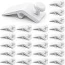 Blulu 24 Pcs Storm Door Panel Clip with Screws 5/16" Offset Aluminum Storm Window Clips Screen Door Hardware (White)