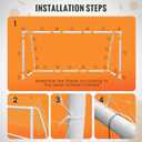 ORIENGEAR 6 x 4 FT Soccer Goals for Backyard, Portable PVC Soccer Goal with 68mm Frame, PE Net, Carry Bag, Ground Stakes, Tool-Free Setup for Kids, Youth, Park, School and Shooting Practice
